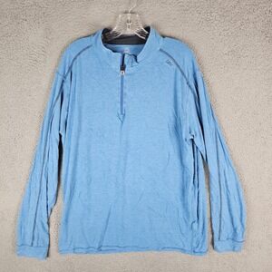 Tasc Performance Active T-Shirt Mens 2XL Blue Moso Tech Long Sleeve Quarter Zip‎
